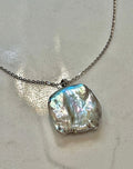 Silver Coin Pearl Necklace on Sterling Chain