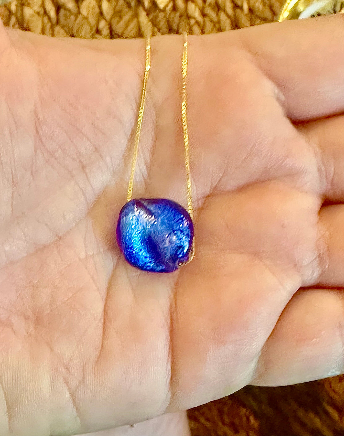 Handmade Lampwork Murano Glass Pendant On Sterling Chain
