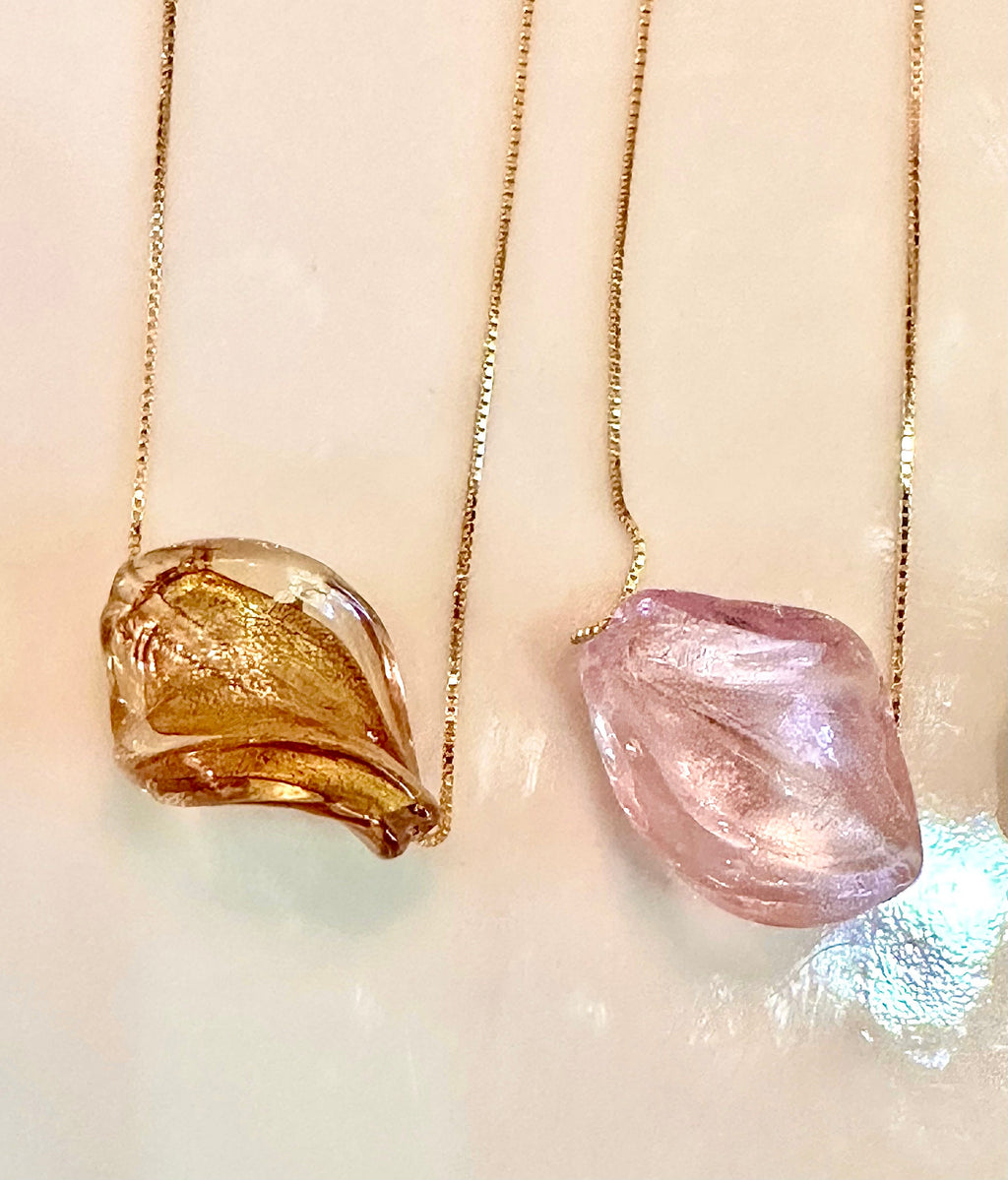Handmade Lampwork Murano Glass Pendant On Sterling Chain
