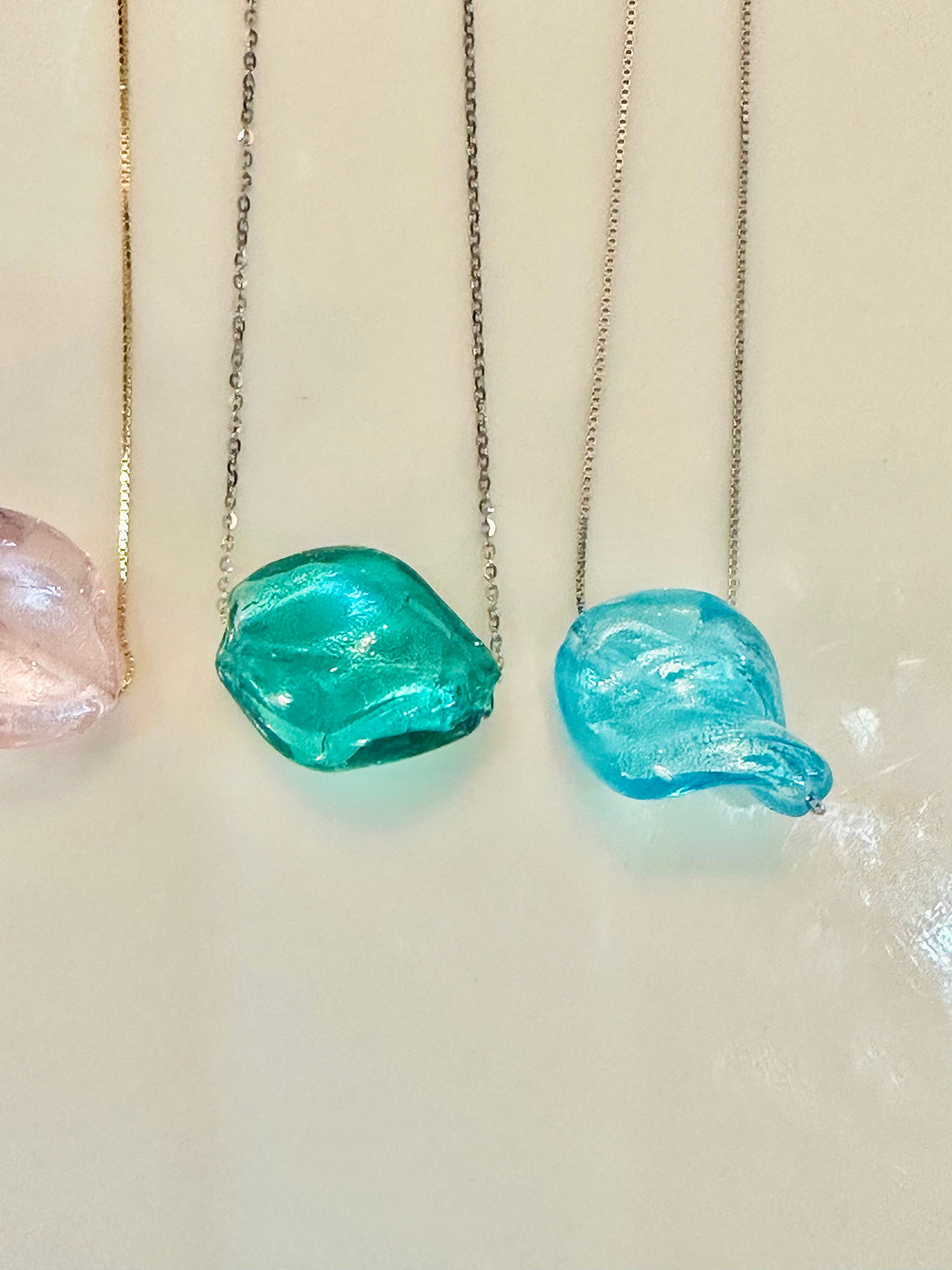 Handmade Lampwork Murano Glass Pendant On Sterling Chain