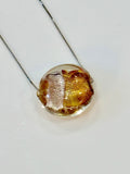 Iridescent Gold and Silver Swirl Murano Glass on Sterling Chain