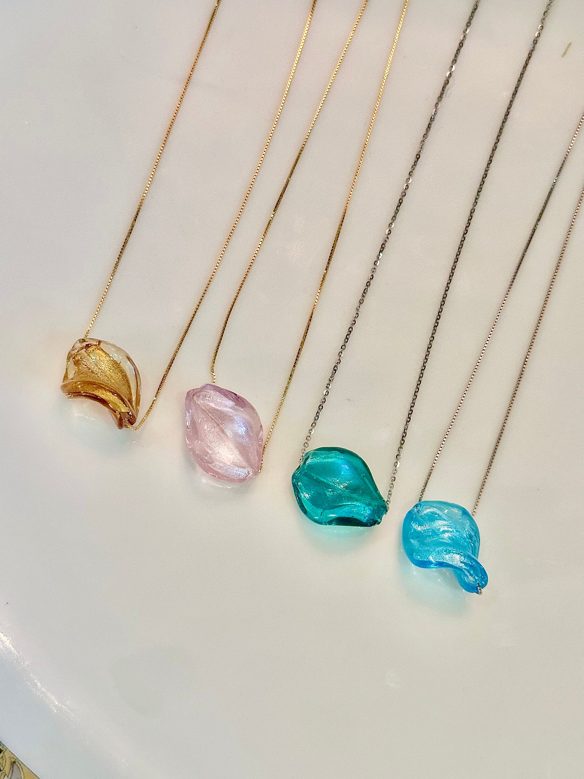 Handmade Lampwork Murano Glass Pendant On Sterling Chain