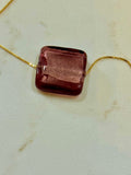 Deep Iridescent Purple Handmade Murano Glass Strung on 925 Sterling Adjustable Chain
