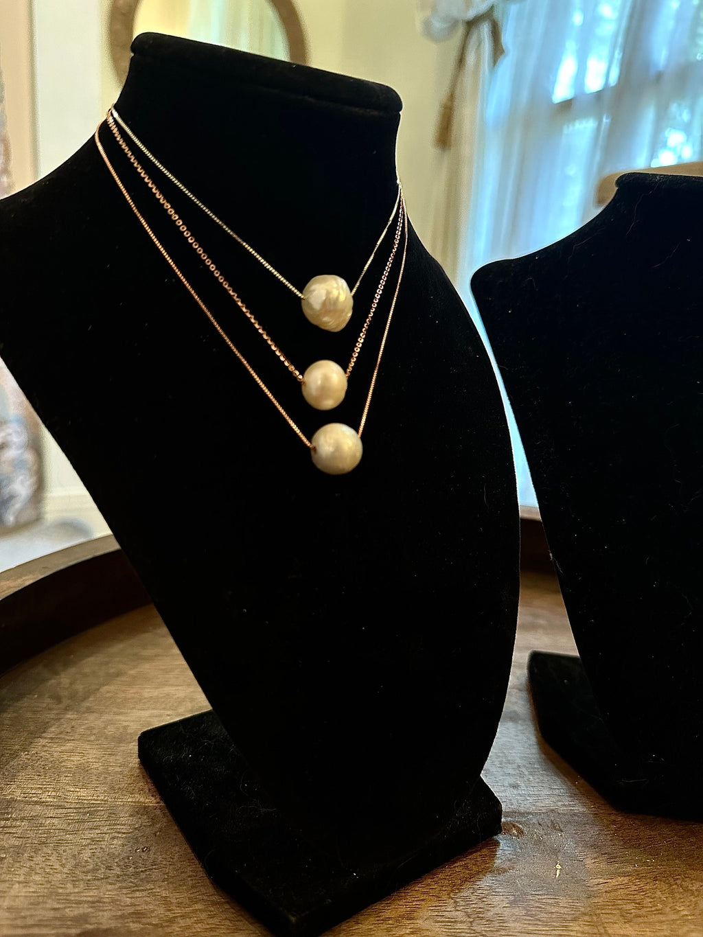 Single Statement Pearl on Sterling Adjustable Chain