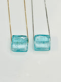 Handmade Light Iced Blue Murano Glass on Sterling Chain