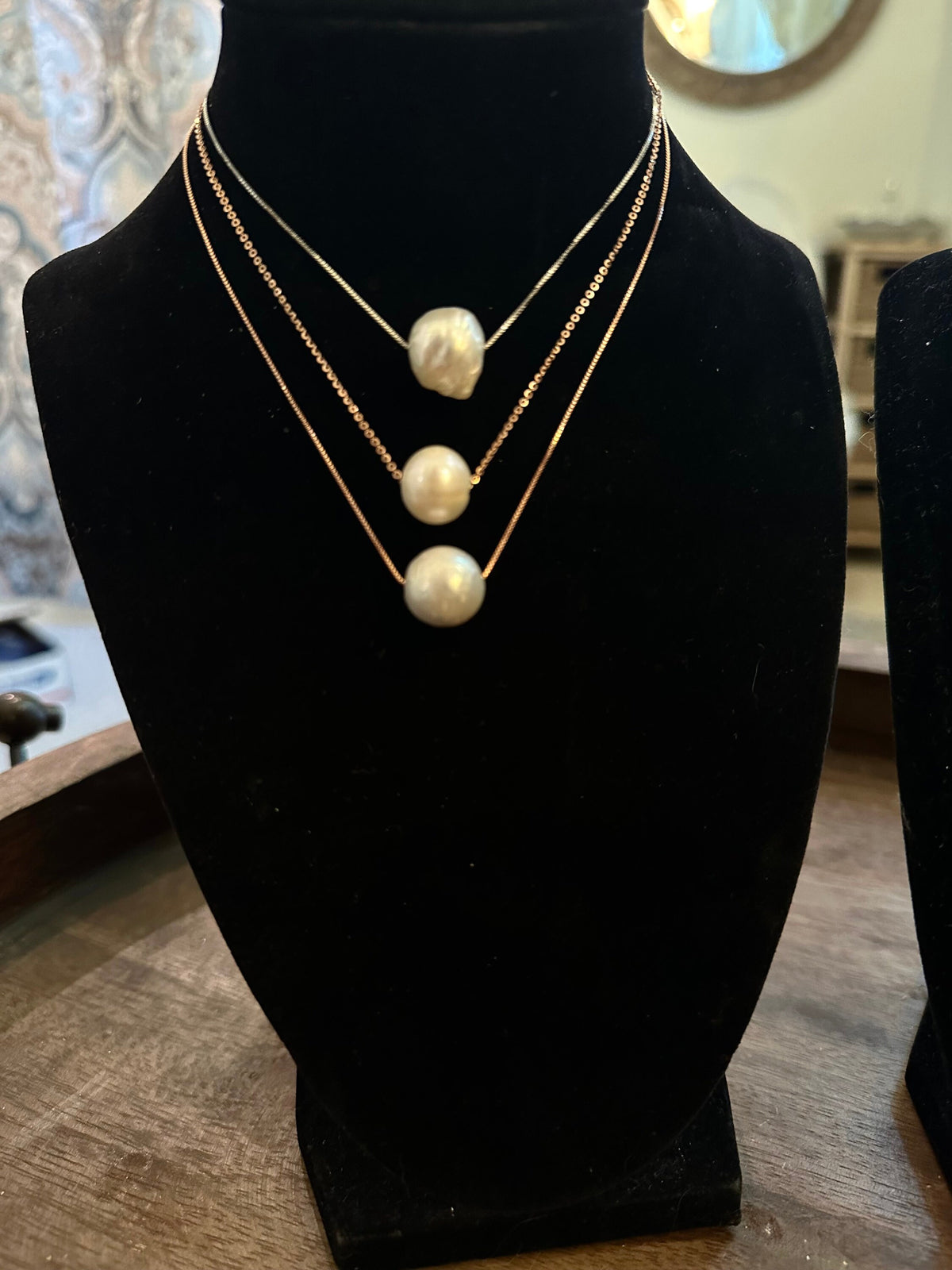 Single Statement Pearl on Sterling Adjustable Chain