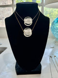 Large Clear Murano Glass Pendant: Sterling Silver or Leather Necklace