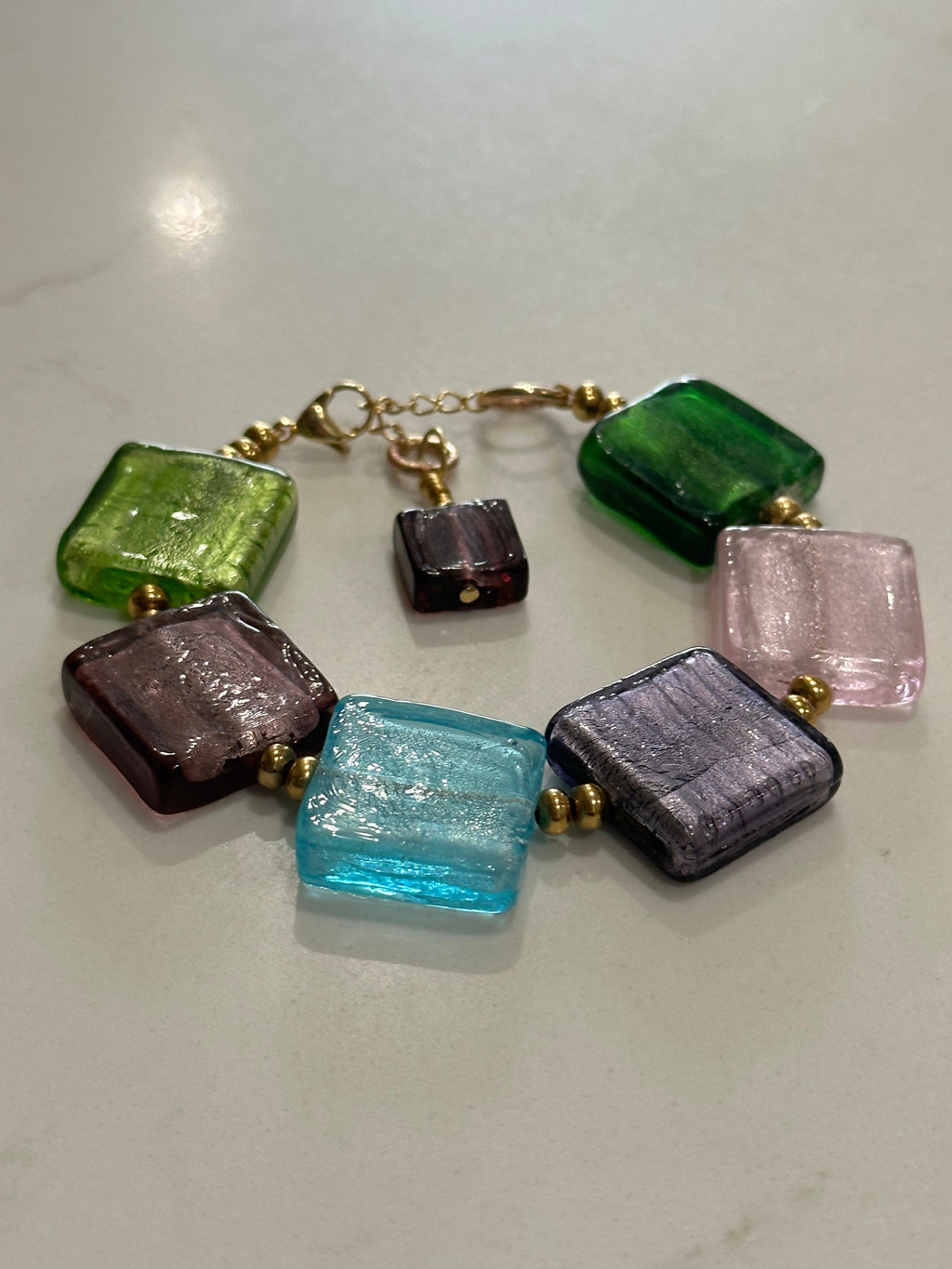 Rosario Leonardi Antique Murano Glass Rainbow Bracelet