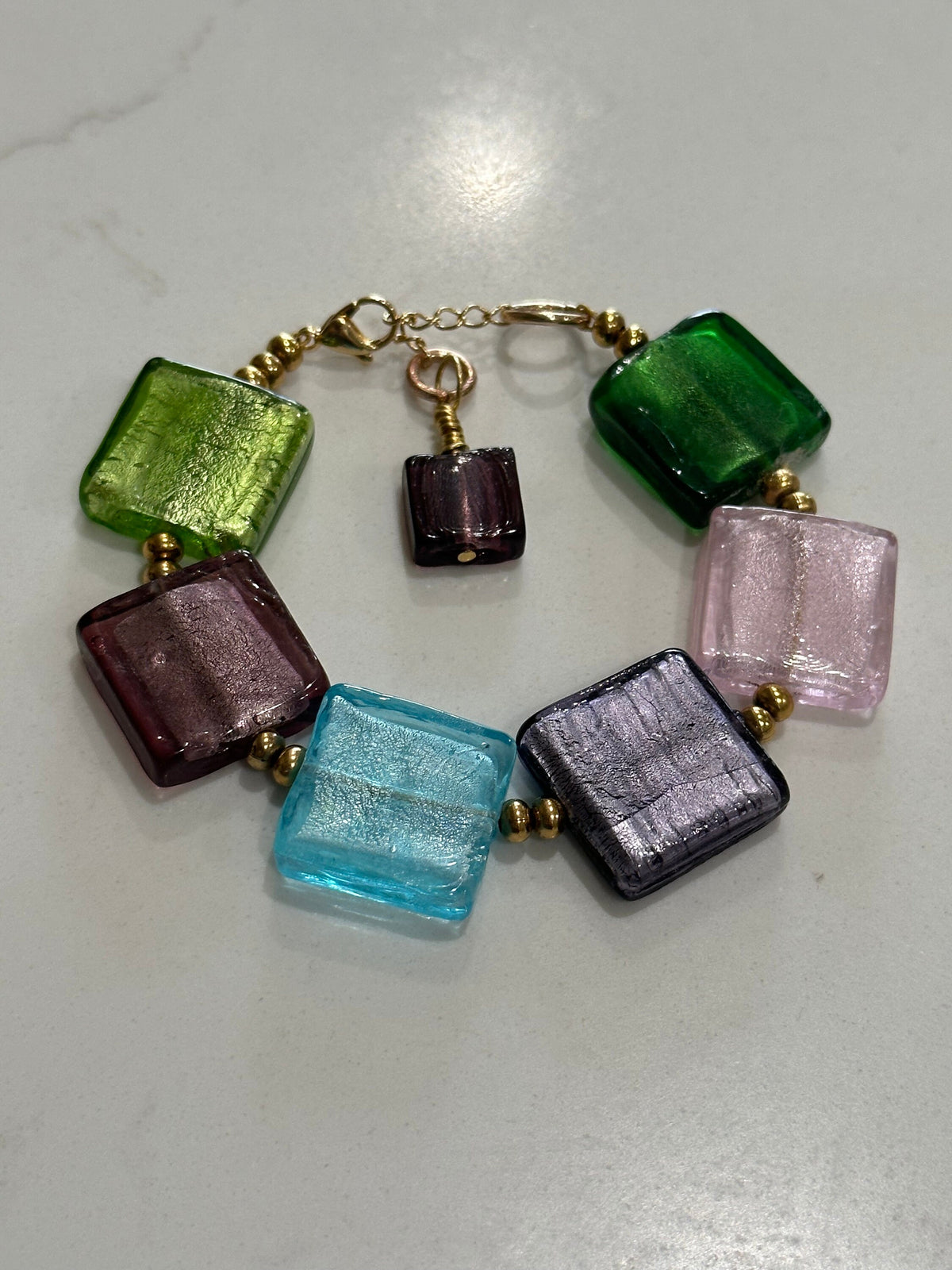 Rosario Leonardi Antique Murano Glass Rainbow Bracelet