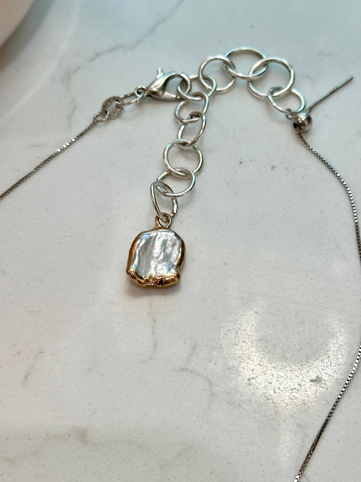 Handmade Lampwork Murano Glass Pendant On Sterling Chain