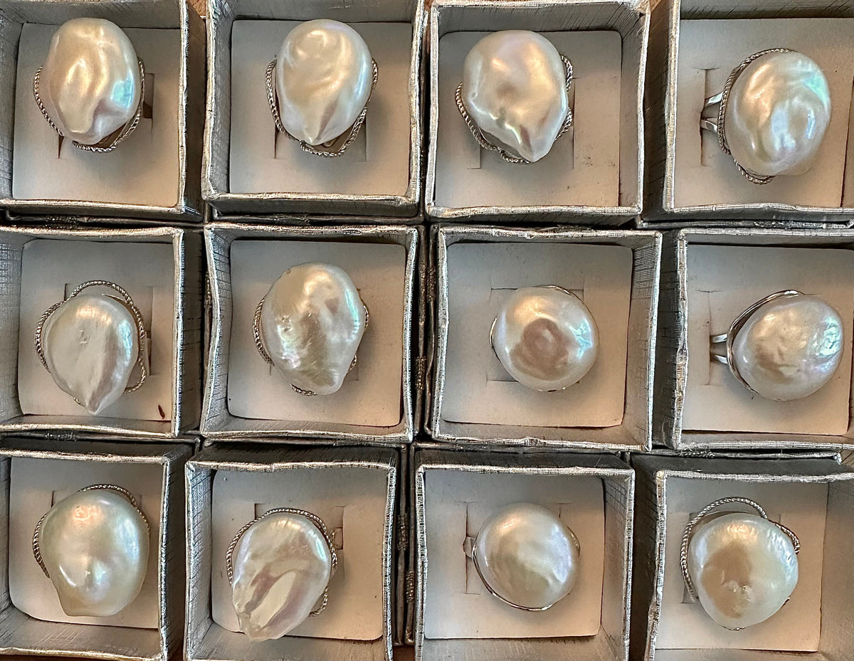 Baroque Pearl Statement Ring set on Sterling Silver