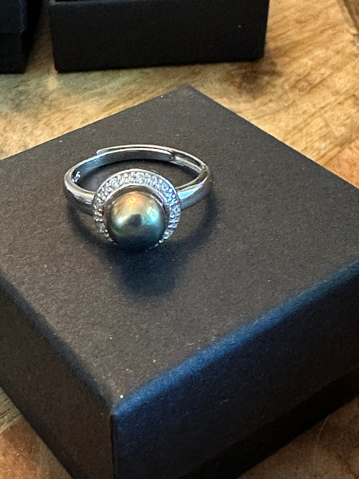 Classic Sterling Silver Ring Featuring Red Round Freshwater Pearl