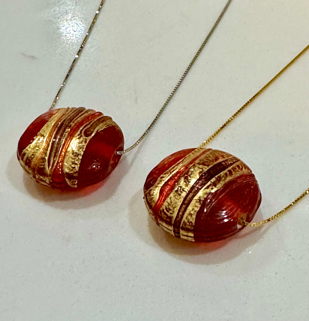 Red Murano Glass on Sterling Chain