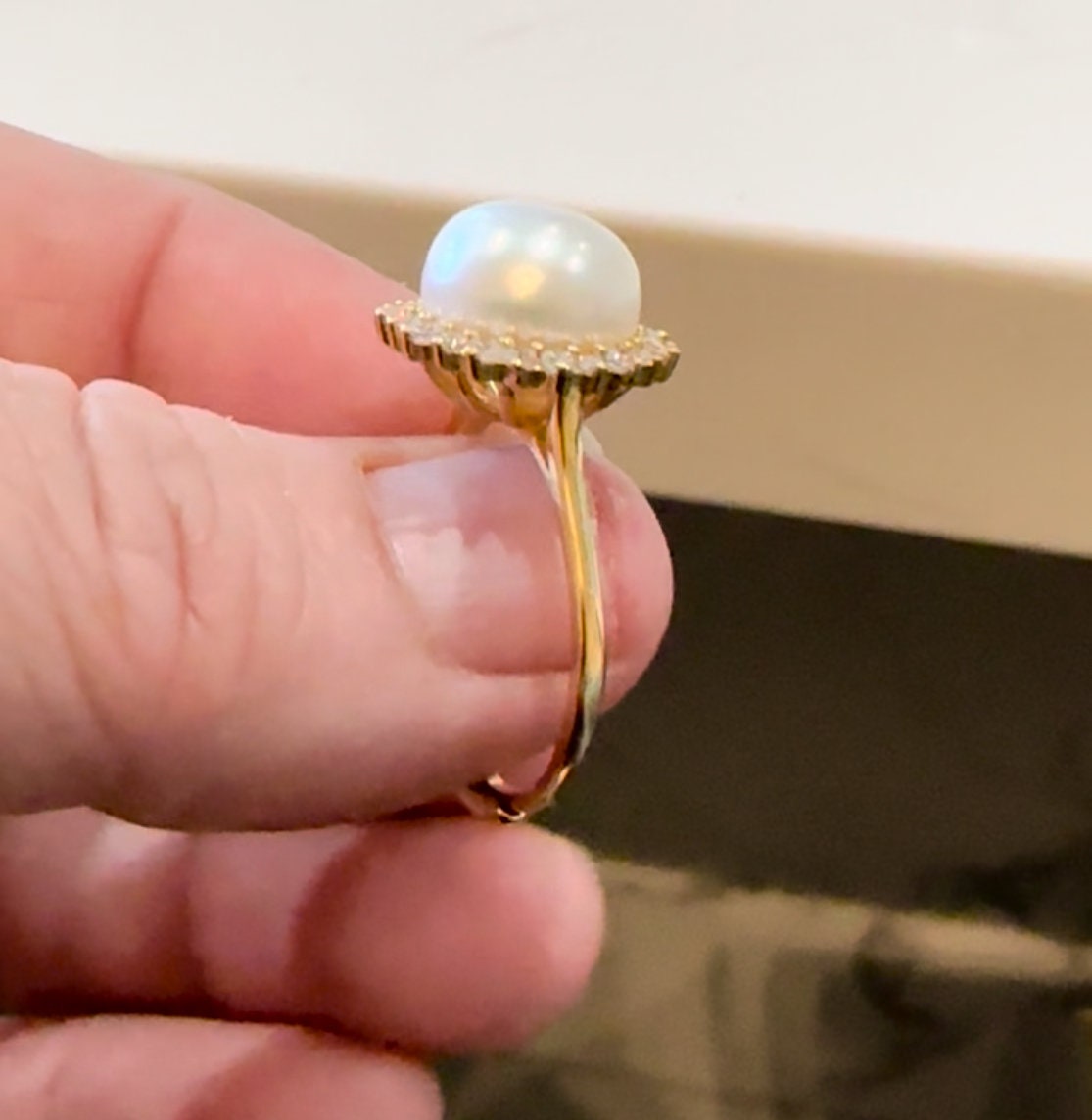 10MM Freshwater Pearl Ring set in 925 Silver