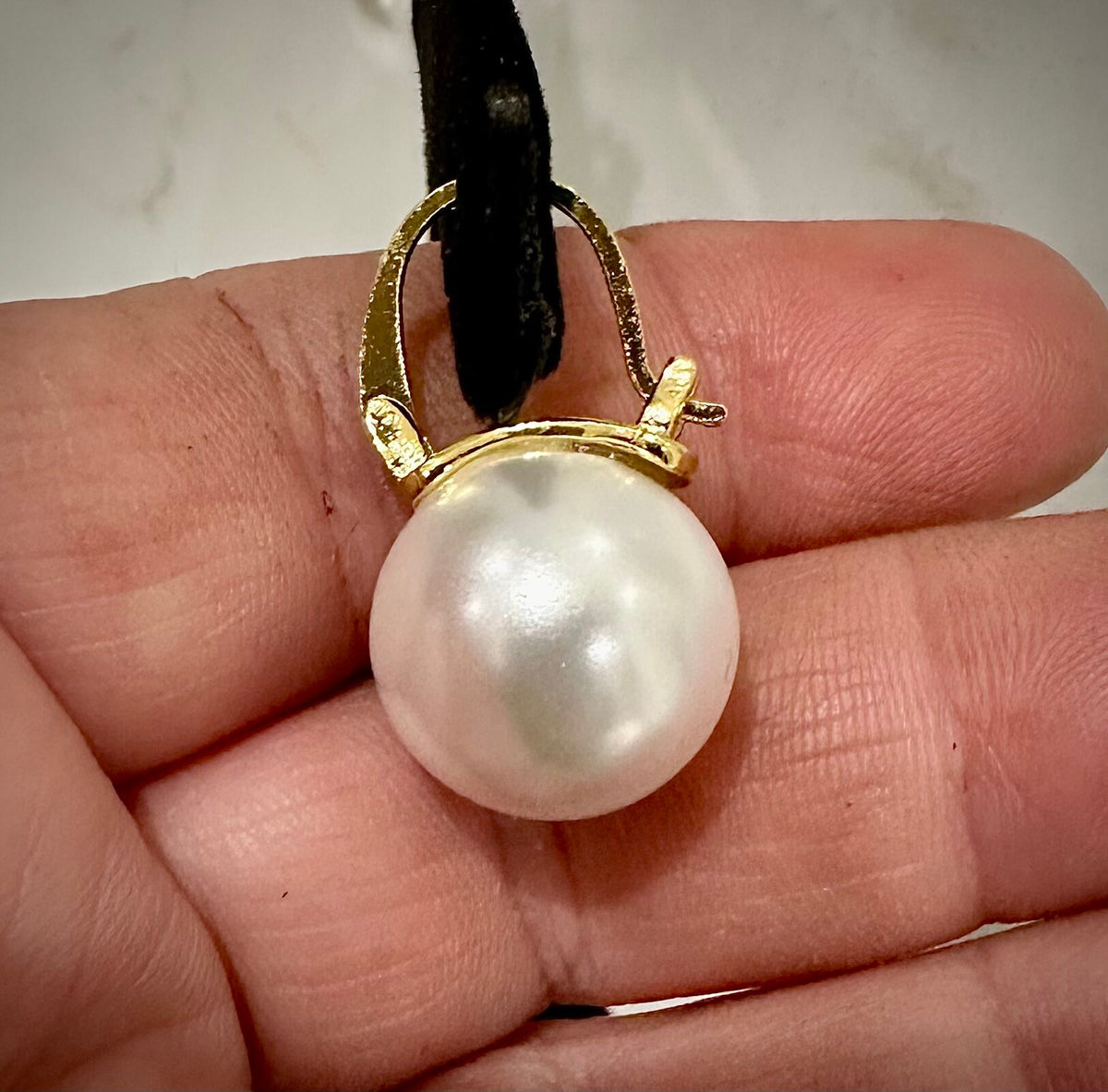 14mm Shell Pearl Earrings: 925 Sterling Silver Post, Gold or Silver