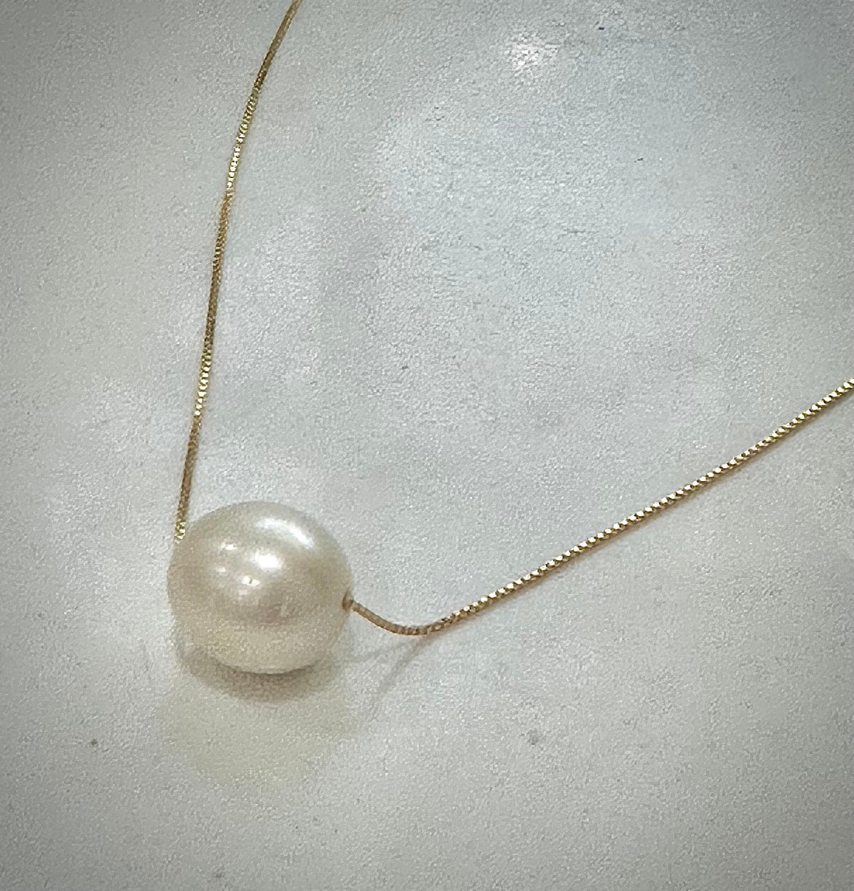 Sterling Silver Oval Pearl Necklace: Adjustable Choker to 18”