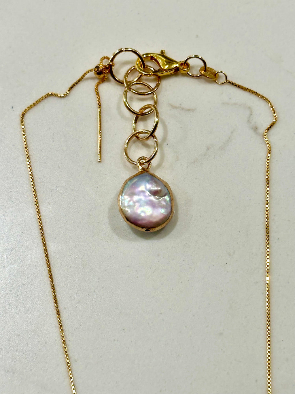 Sterling Silver Oval Pearl Necklace: Adjustable Choker to 18”