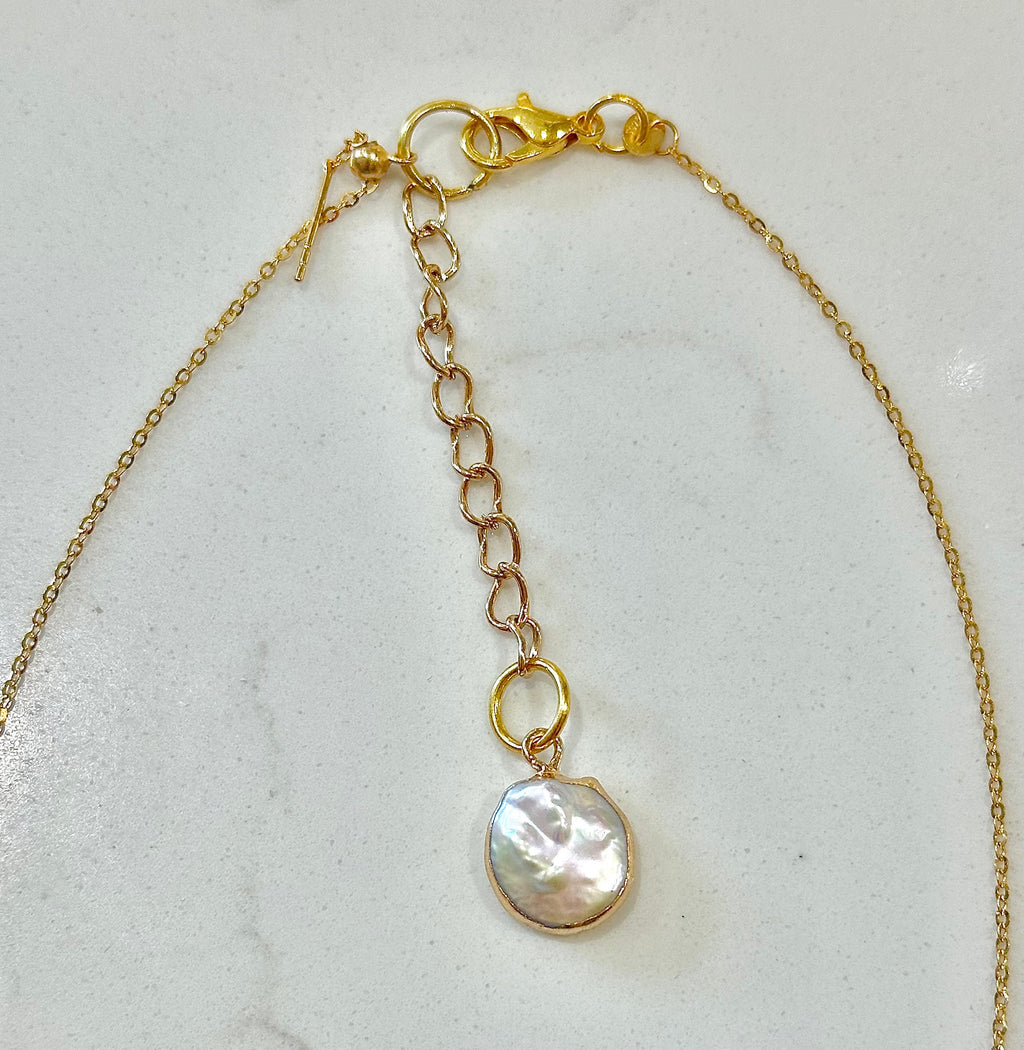 Rare Aqua Murano Glass on Sterling Chain with Yellow Gold Vermeil