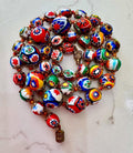 Vintage Ercole Moretti Murano Glass Millefiori Bead Necklace