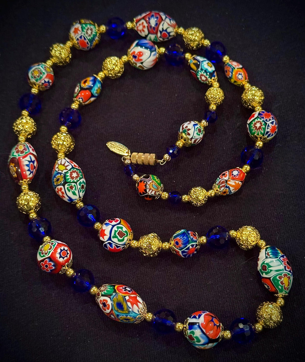 Rosario Leonardi Millefiori Necklace: Vintage Ercole Moretti Murano Glass
