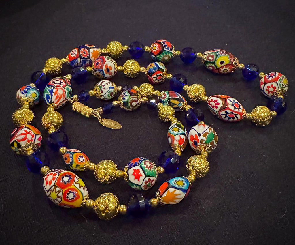 Rosario Leonardi Millefiori Necklace: Vintage Ercole Moretti Murano Glass