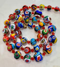 Vintage Murano Millefiori Glass Necklace: Rainbow Red Graduated Beads