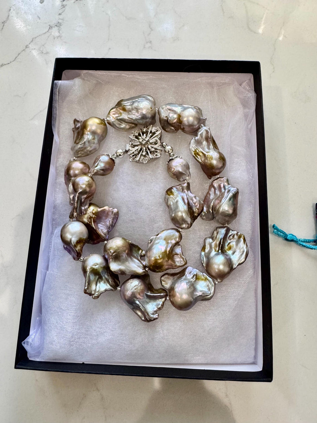 RARE Enormous 26mm Iridescent Flameball Freshwater Pearl Necklace