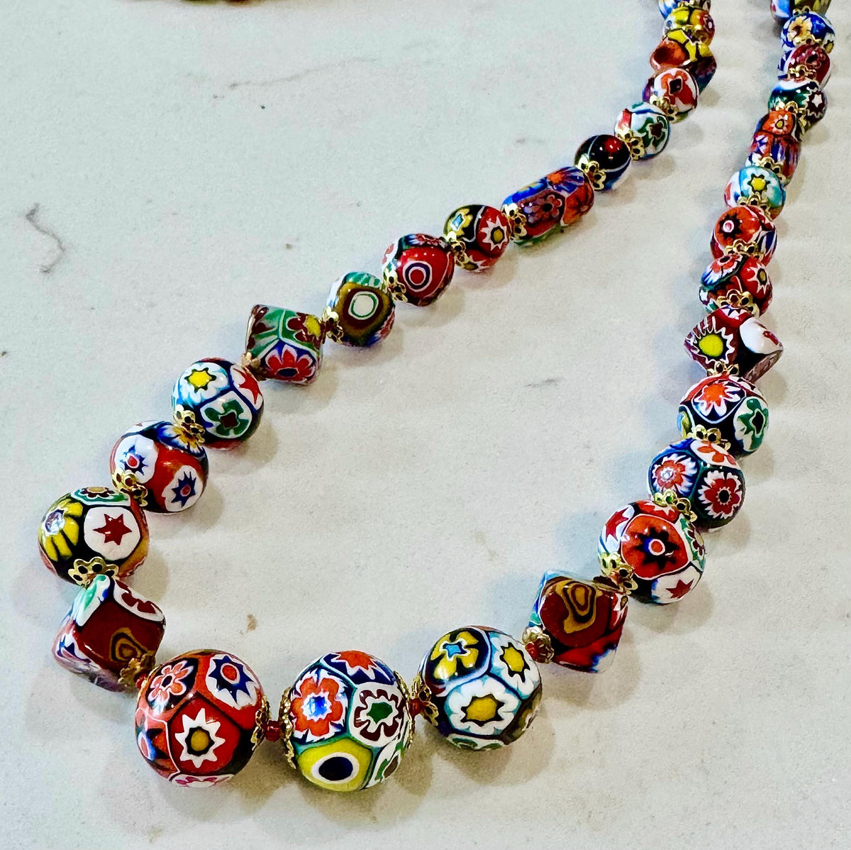 Vintage Millefiori Statement Necklace: Ercole Moretti Beads
