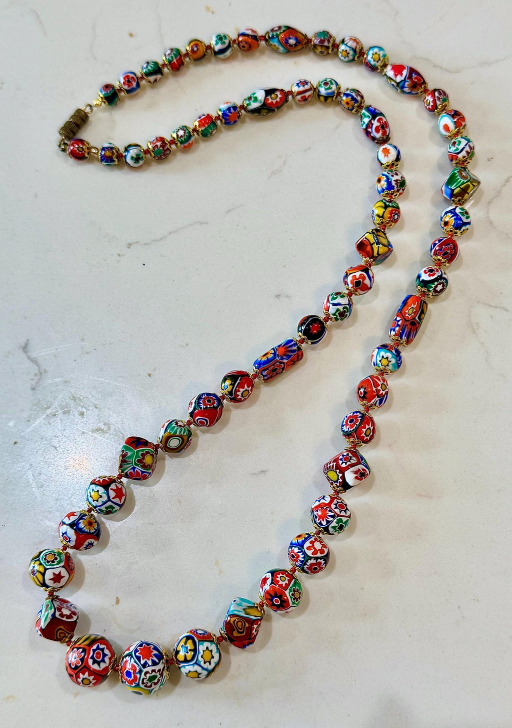 Vintage Millefiori Statement Necklace: Ercole Moretti Beads