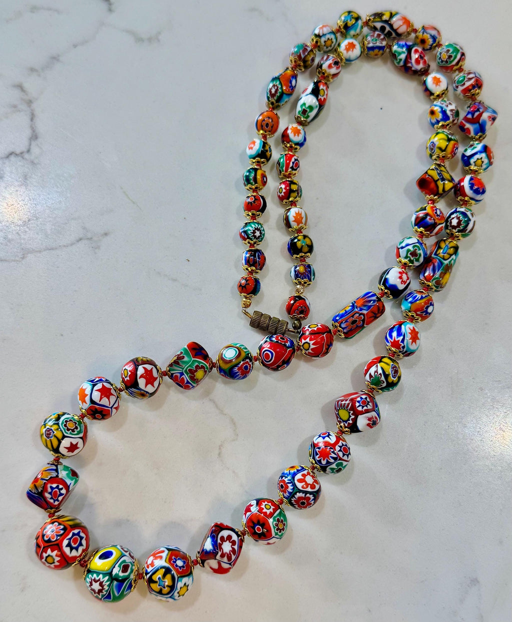 Vintage Millefiori Statement Necklace: Ercole Moretti Beads