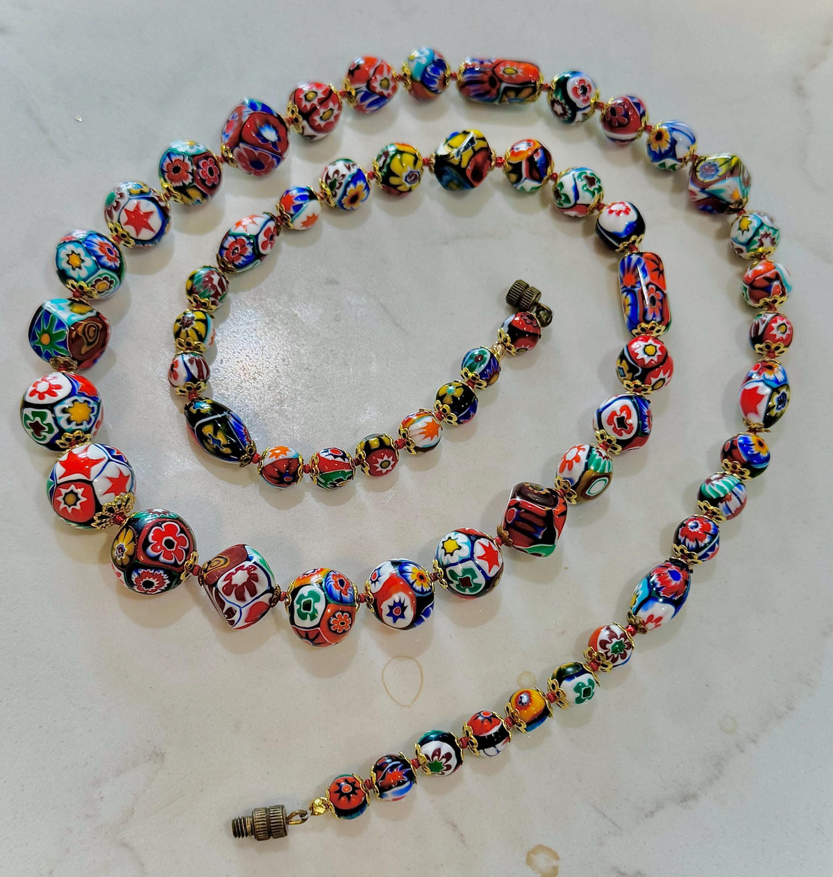 Vintage Millefiori Statement Necklace: Ercole Moretti Beads