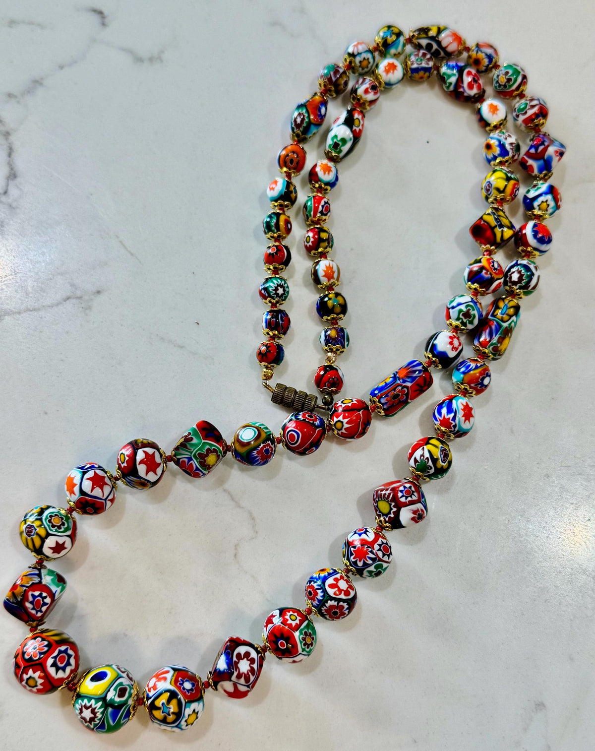 Vintage Millefiori Statement Necklace: Ercole Moretti Beads