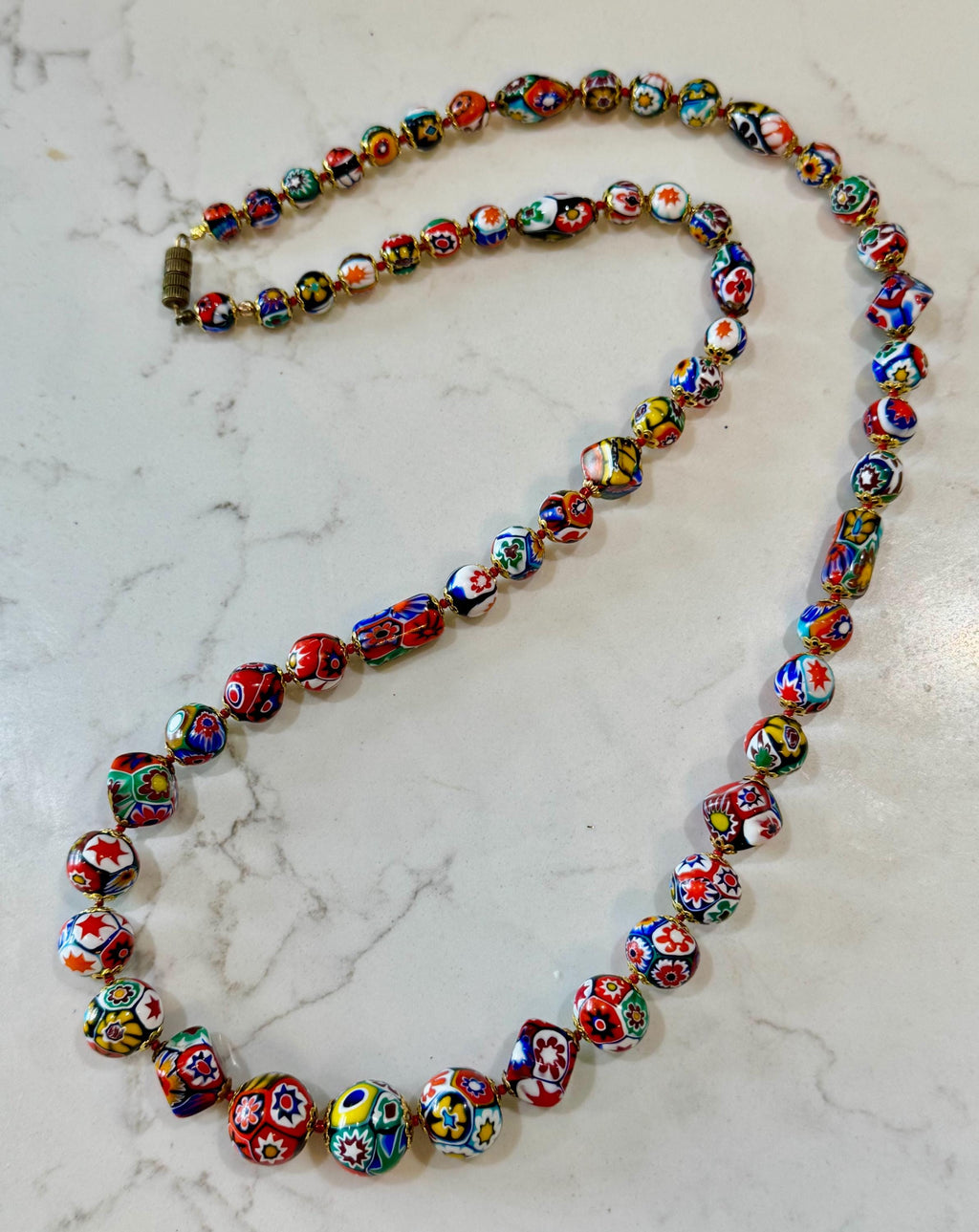 Vintage Millefiori Statement Necklace: Ercole Moretti Beads