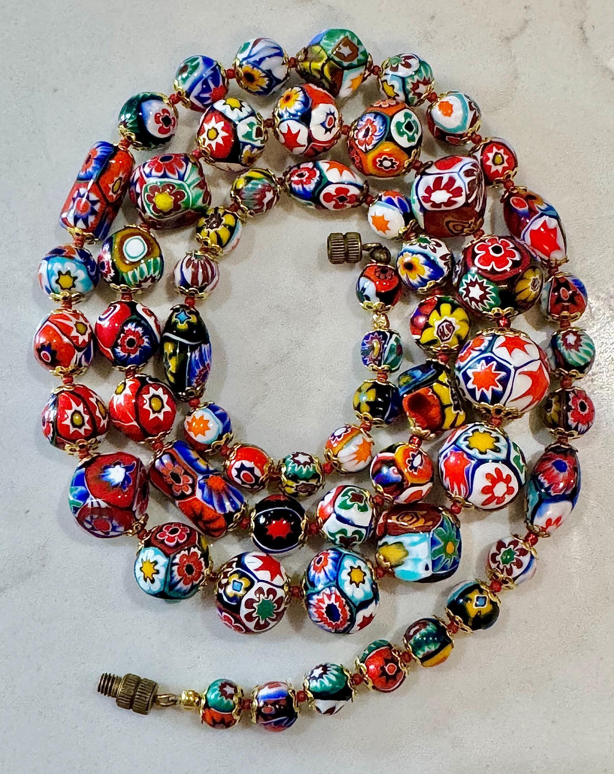 Vintage Millefiori Statement Necklace: Ercole Moretti Beads