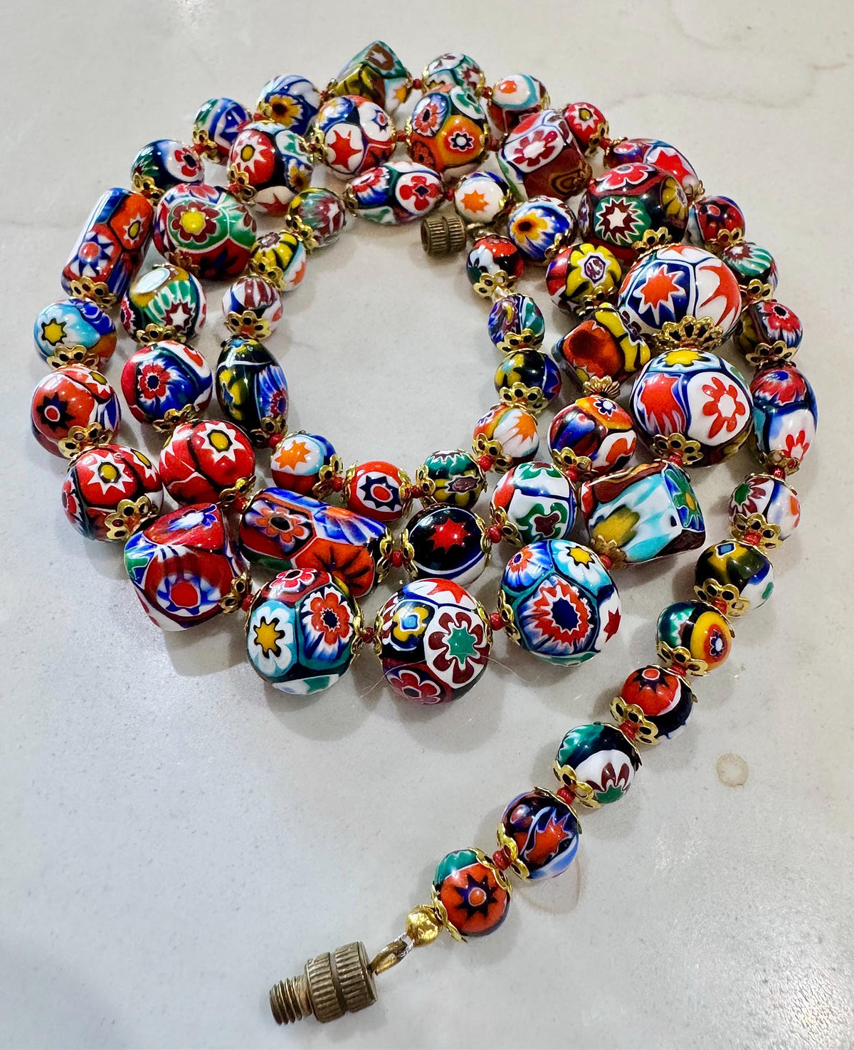Vintage Millefiori Statement Necklace: Ercole Moretti Beads