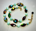 Rosario Leonardi Deep Polka Dot Murano Millefiori & Czech Glass Beaded Necklace. Choose your length.