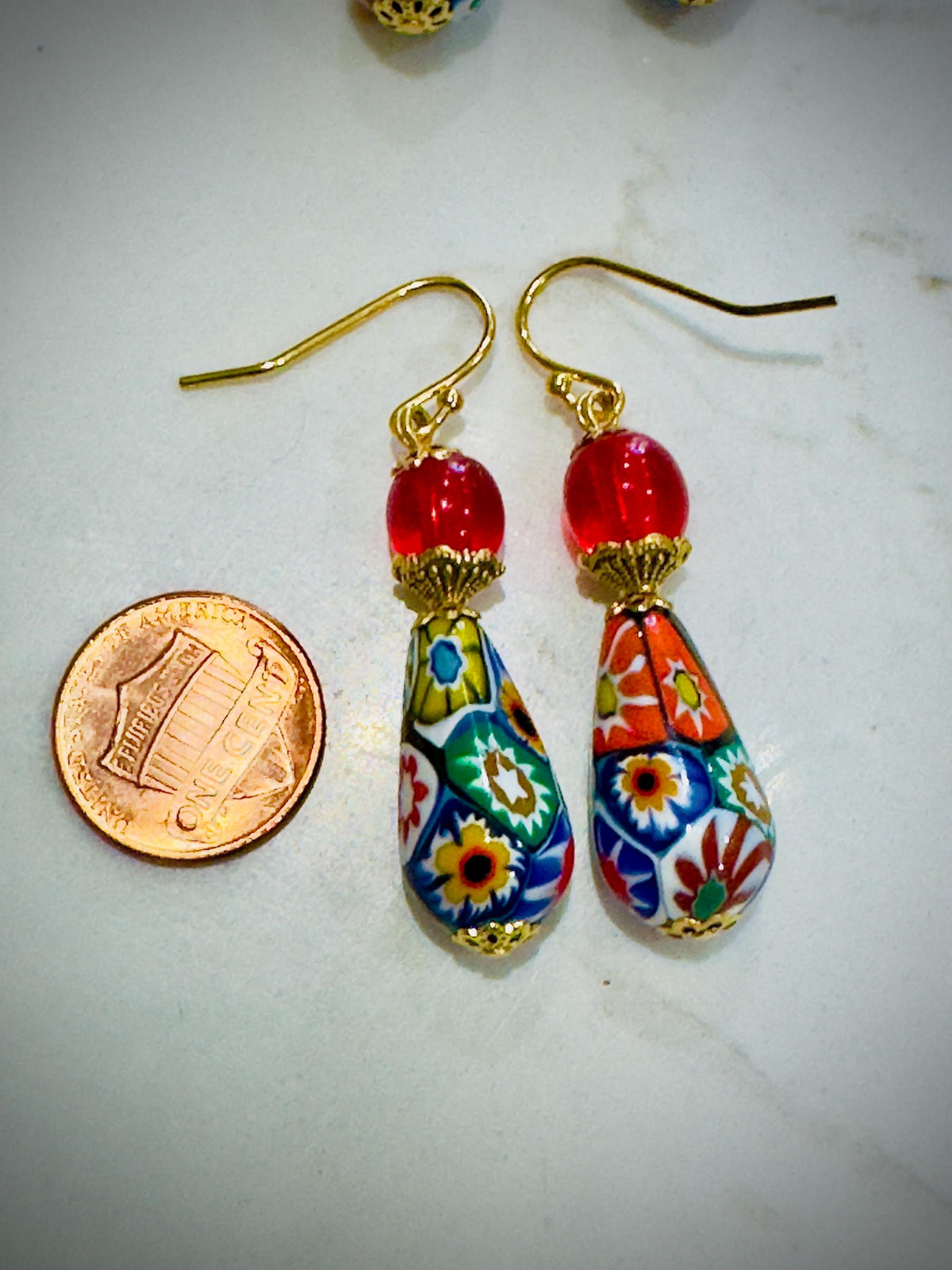 Vintage Ercole Moretti Teardrop Earrings: Sterling Silver & Cobalt Crystals