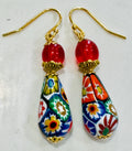 Vintage Ercole Moretti Teardrop Earrings: Sterling Silver & Cobalt Crystals