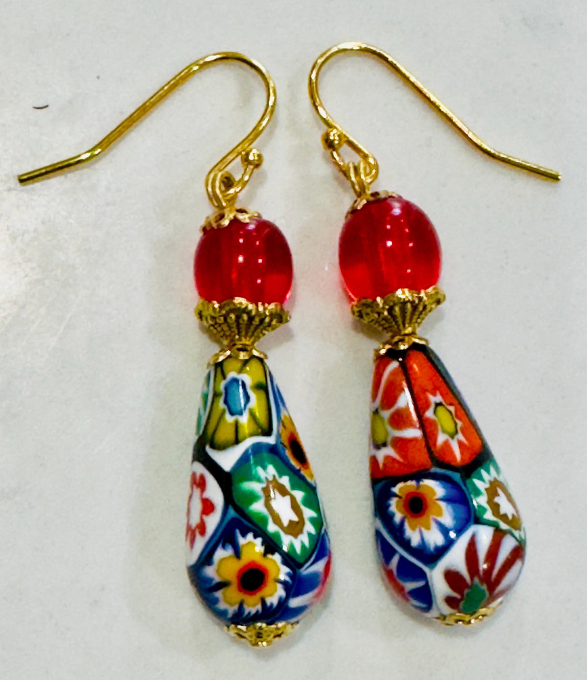 Vintage Ercole Moretti Teardrop Earrings: Sterling Silver & Cobalt Crystals