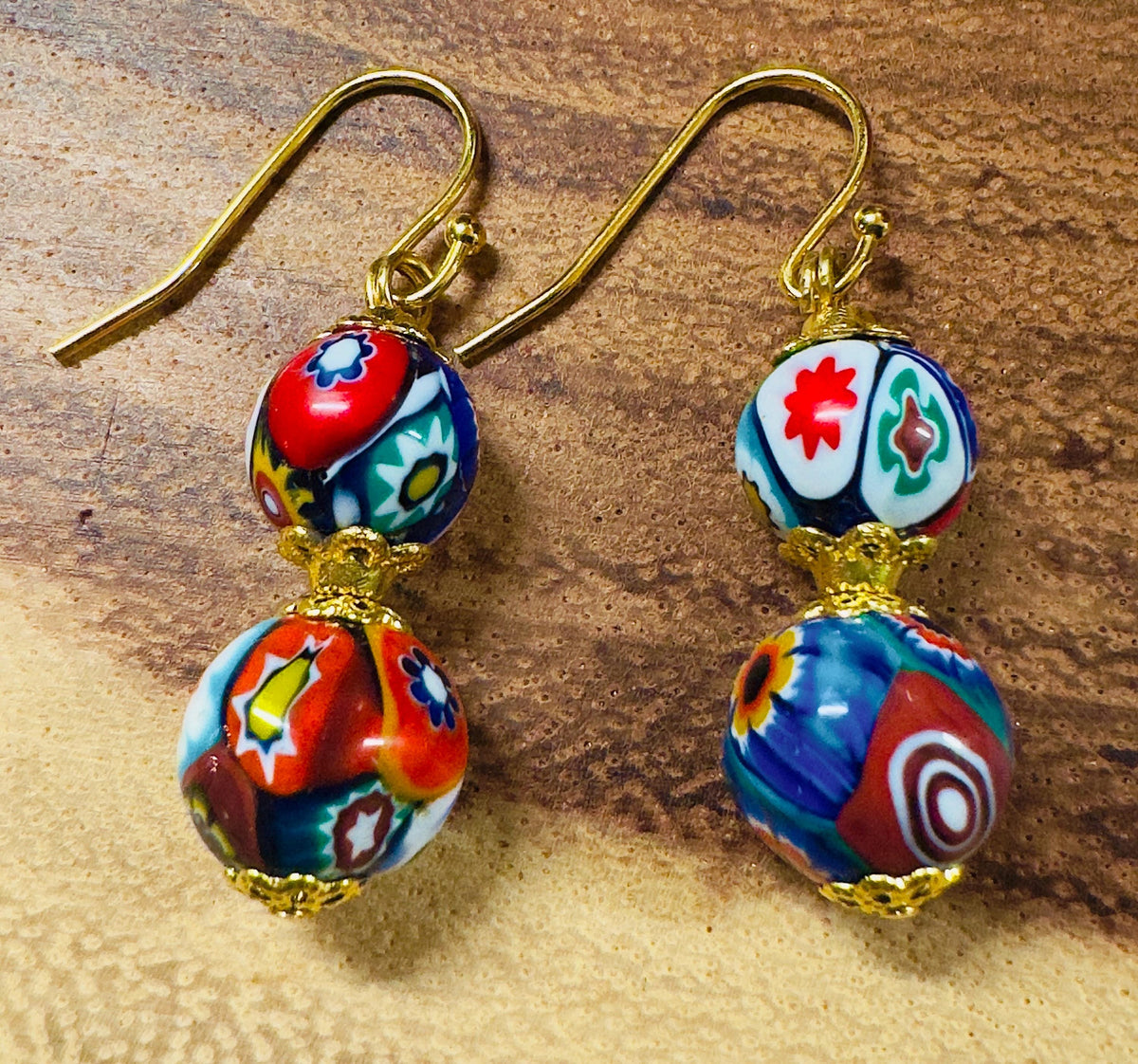 Handmade Sterling Silver Ercole Moretti Beaded Earrings, 1920s Murano Glass