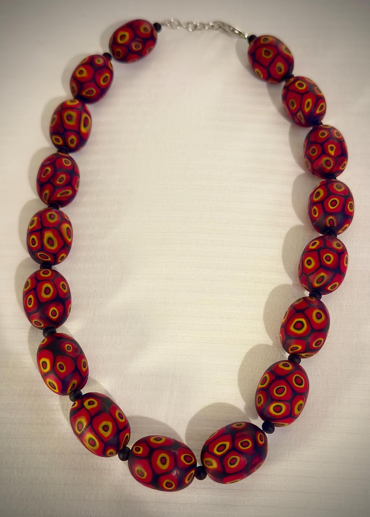 Ercole Moretti Murano Millefiori Glass Bead Necklace, 20" Vintage