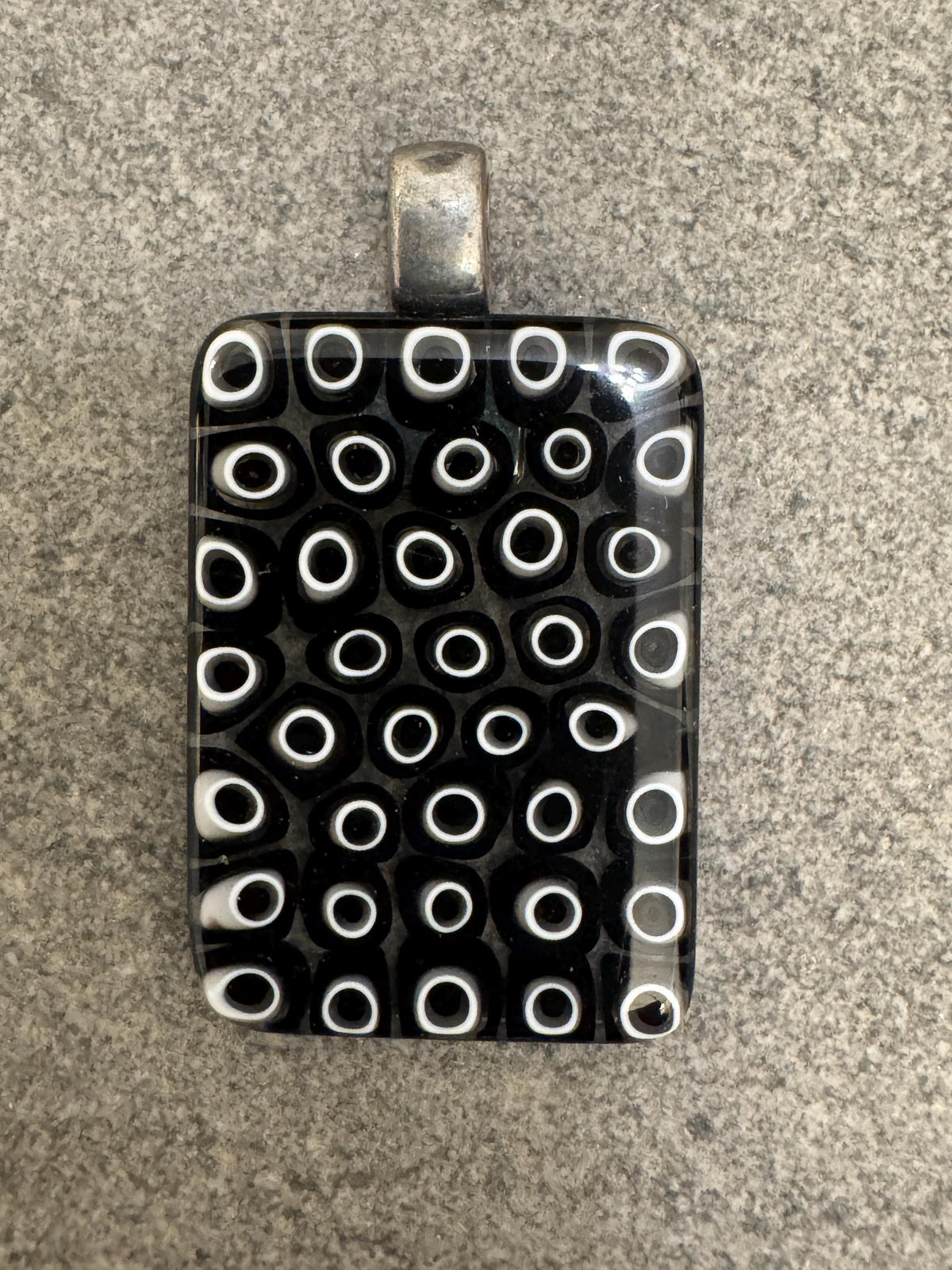 Ercole Moretti Rectangular Pendant-Choice of Black Rectangular or Blue with White