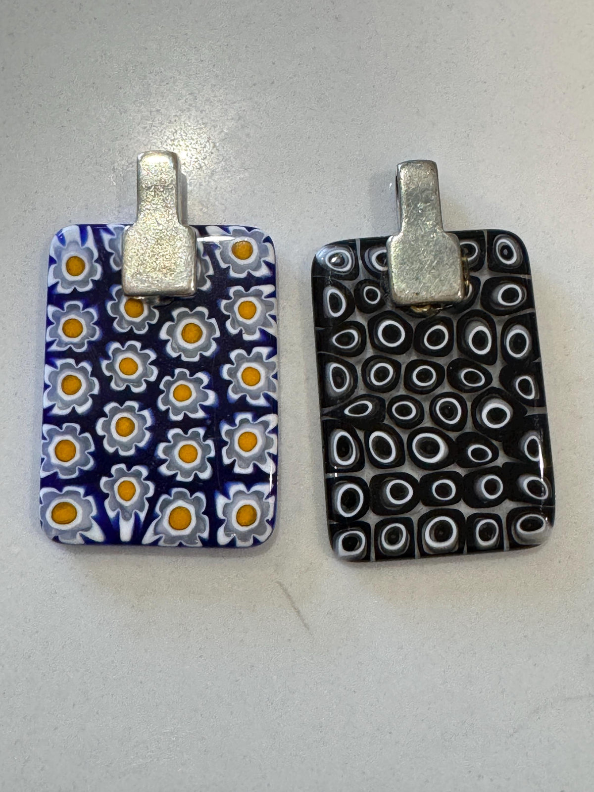 Ercole Moretti Rectangular Pendant-Choice of Black Rectangular or Blue with White