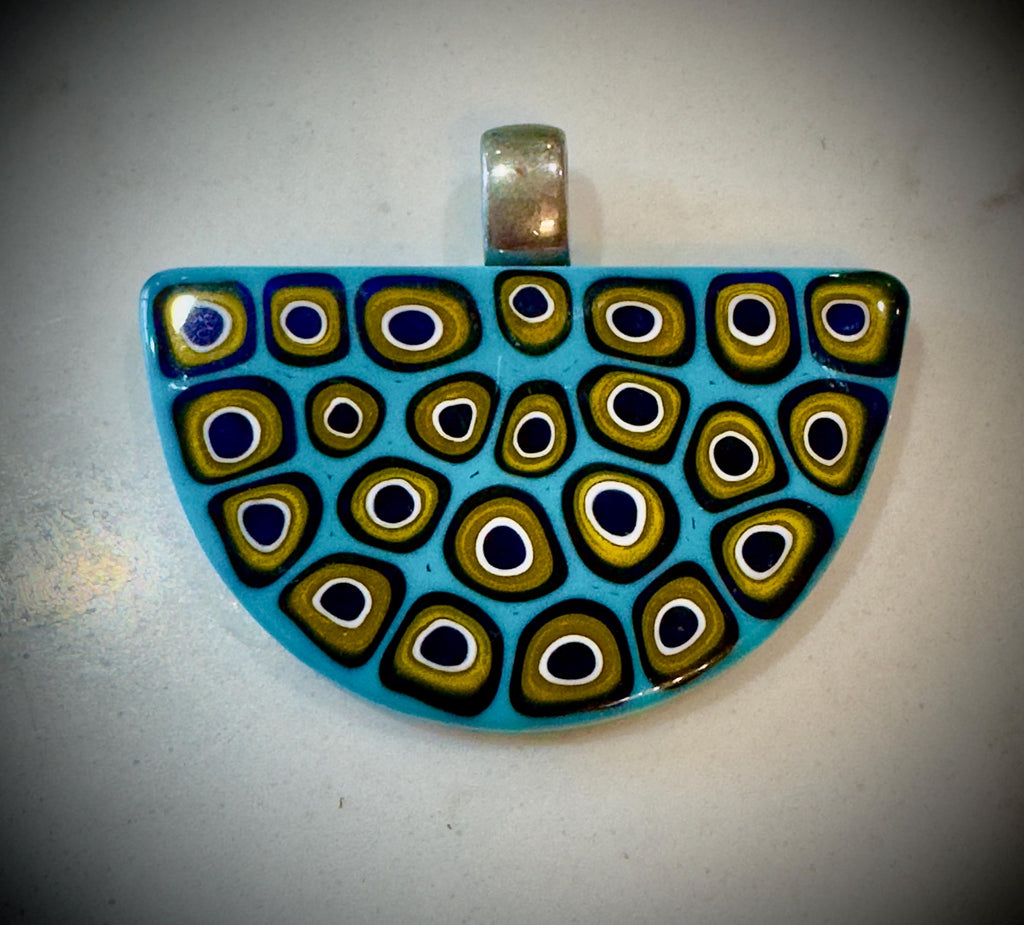 Ercole Moretti Triangular Pendant-Choice of or Aqua, White, Burnt Sienna Red, or Black NWT