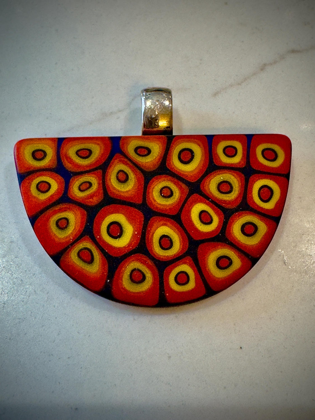 Ercole Moretti Triangular Pendant-Choice of or Aqua, White, Burnt Sienna Red, or Black NWT