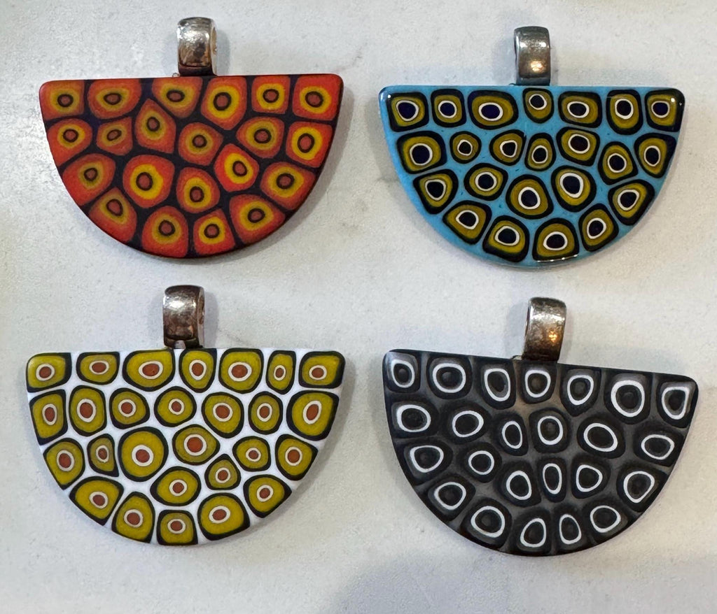 Ercole Moretti Triangular Pendant-Choice of or Aqua, White, Burnt Sienna Red, or Black NWT