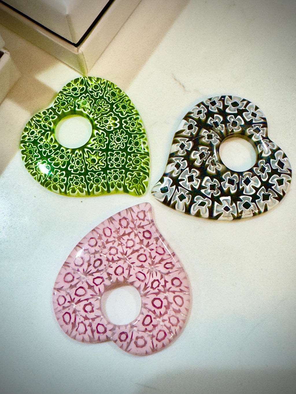 Ercole Moretti Heart Pendant-Choice of Vibrant Pink, Black or Green