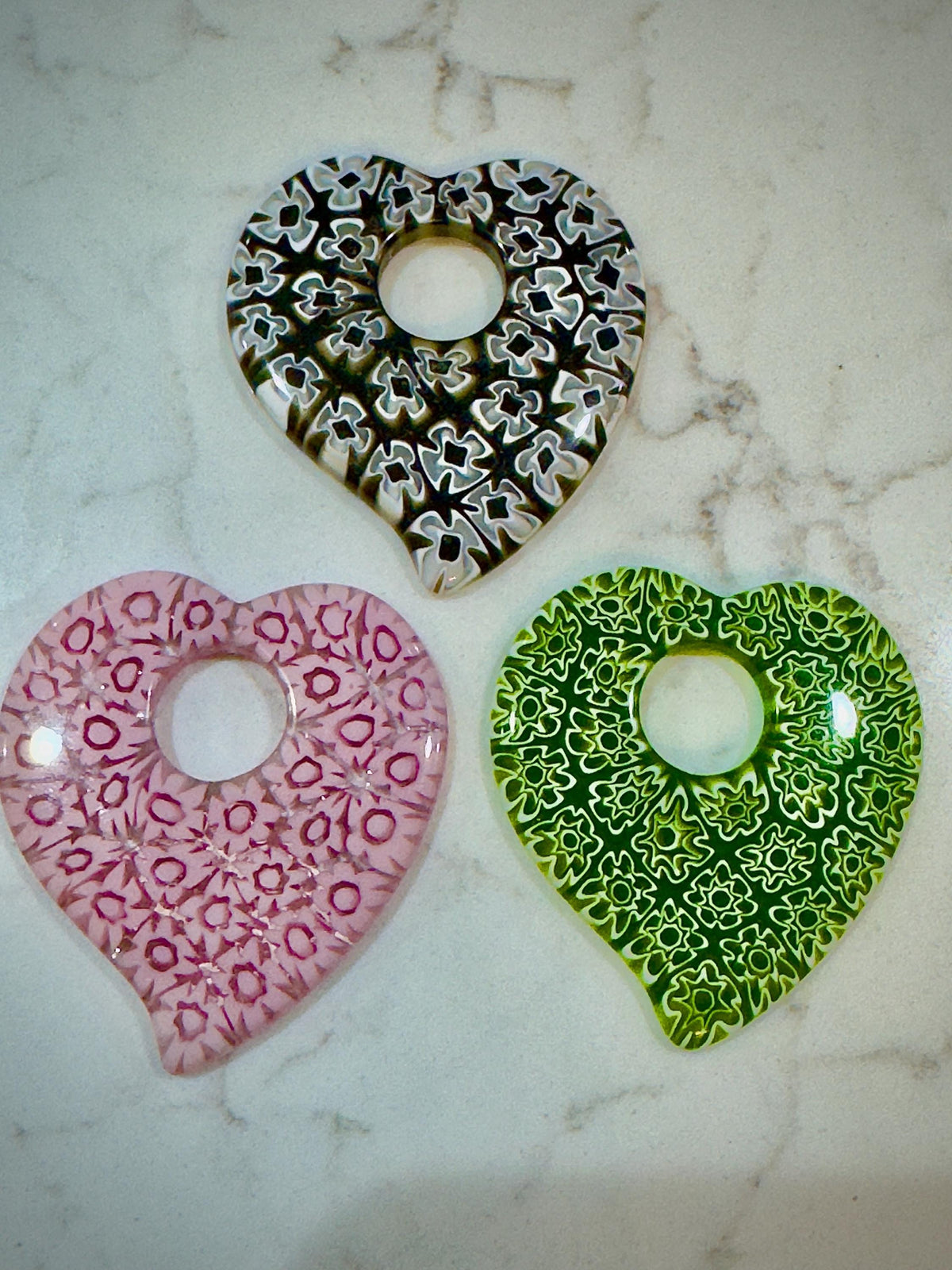 Ercole Moretti Heart Pendant-Choice of Vibrant Pink, Black or Green