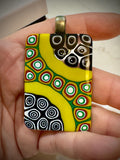 Ercole Moretti Murano Glass Pendant, Rectangular Choice: Yellow or Blue