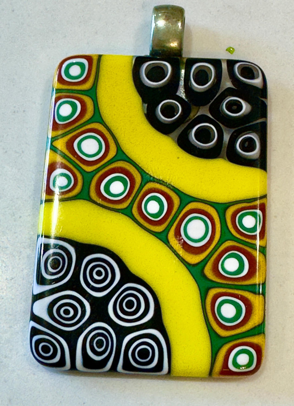 Ercole Moretti Murano Glass Pendant, Rectangular Choice: Yellow or Blue